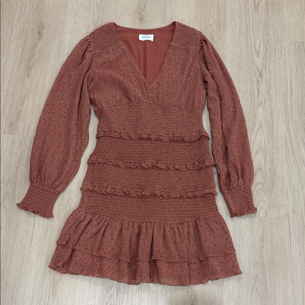 Storia Medium Terracotta Long Sleeve Dress - Picture 2 of 6